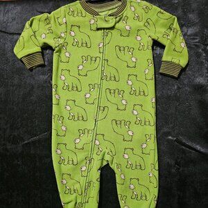 Carter’s Super‑Comfy Green Bear Fleece Footed Pajamas 18 Months